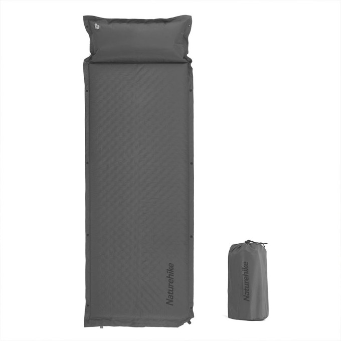 Коврик c подушкой самонадувной NATUREHIKE CNK2300DZ014 D01 серый 6см 6976507663953